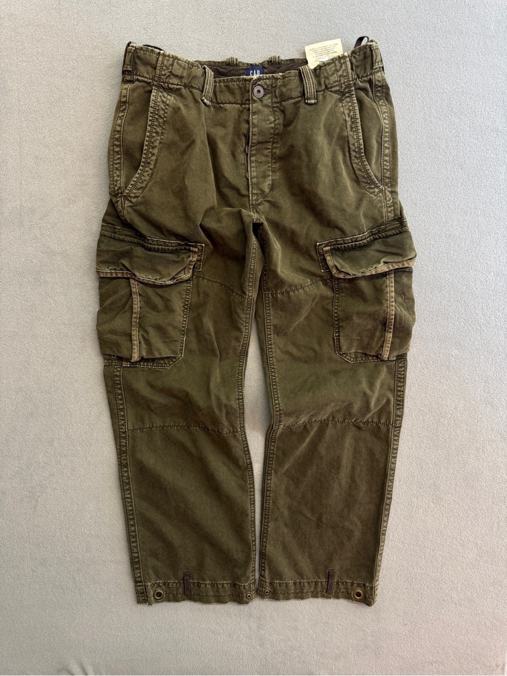 Gap Cargo Pants 34x32 Mens Military Army Pocket Wide Leg Utility Green Heavy Y2K